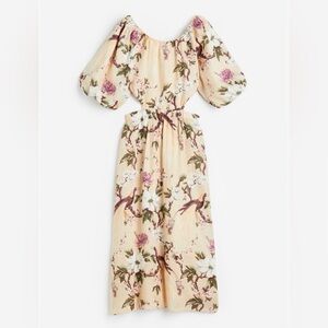 H&M Floral Backless Linen Dress - NWOT